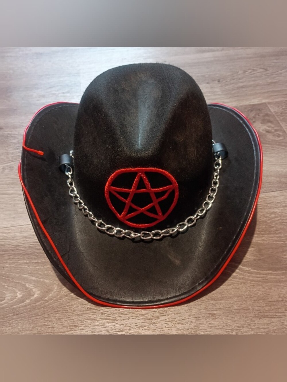 NWT Gothic Pentagram Light Up Cowboy Hat